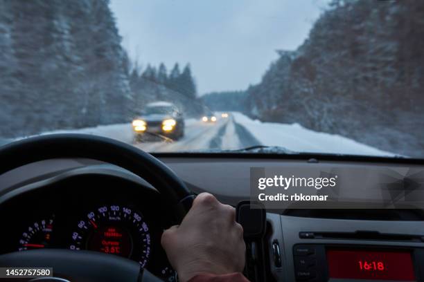 Car driving in winter 